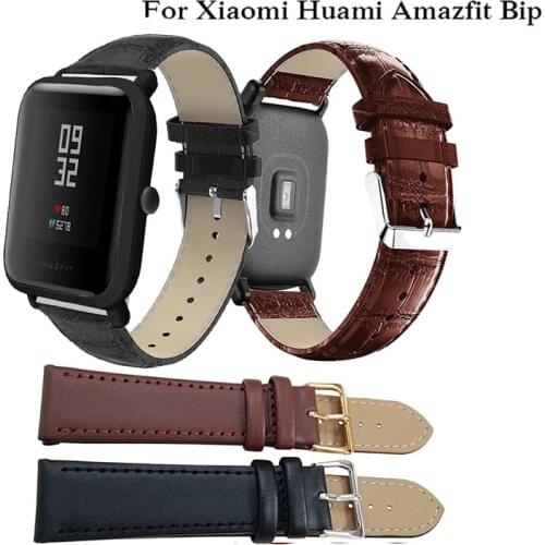 Leather Watchband Strap with For Xiaomi Huami Amazfit Bip BIT Lite Youth/ Amazfit GTS Smart Watch Wearable Wrist Bracelet