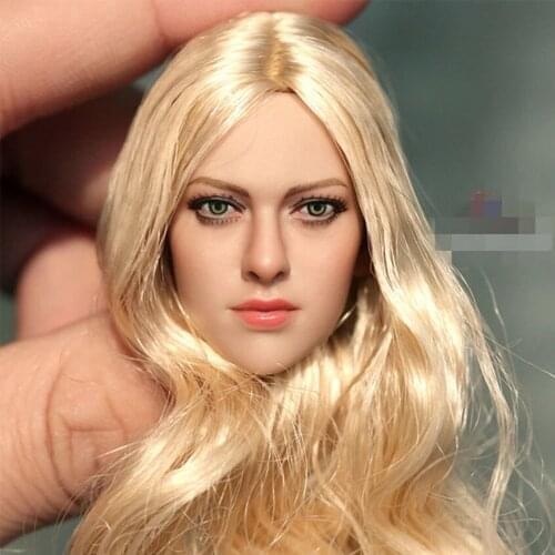 KT004 1/6 Gold Hair Girl Head Sculpt European and American Female Head Carving Fit 12" Action Figure Model KIMI TOYS