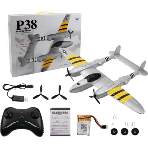 FX-816 P38 Airplane 2.4GHz 2CH RC Airplane Model Aircraft Outdoor Flight Toys for Kids Boys
