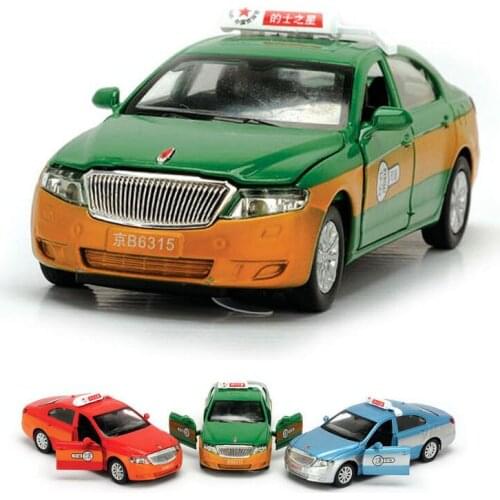 Die Cast 1:32 Model Cars Electronic Alloy Vehicles Toys for Children gld3 Hongqi Taxi Car with Sound Light