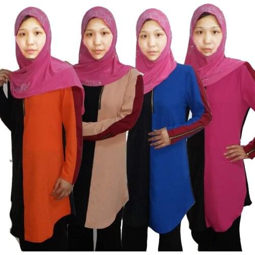 Muslim women shirt Dubai Turkish Ladies Large size Clothing Women Arab Ladies Caftan Kaftan Malaysia Hooded shirt