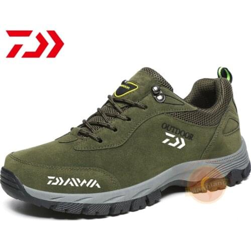 DAIWA Mens Outdoor Sports Fishing Shoes Leisure Fishing Shoes Rock Climbing Non-slip Plus Velvet Keep Warm Hiking Fishing Shoes