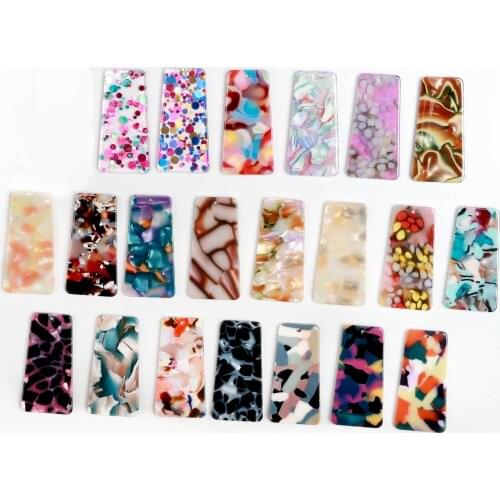 Tortoise Shell Charm,Acetate Acrylic, Trapezoidal pendant ,Boho ,Leopard Print,Earring Parts,Ohrringe finding-ACE279