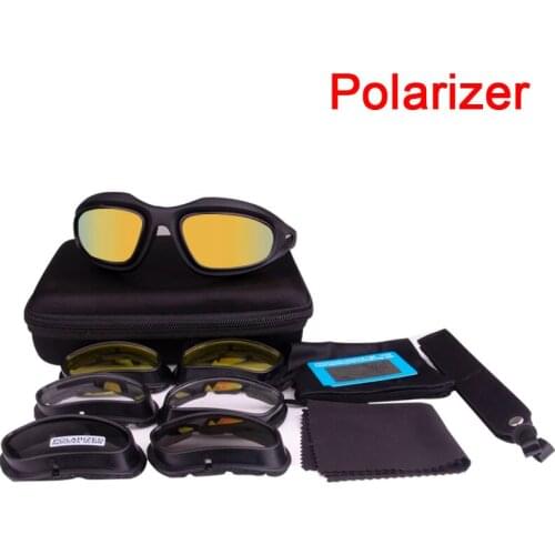 Outdoor Sports Eyewear Tactical Polarized Men Shooting Glasses Airsoft Glasses for Camping Hiking Cycling Glasses 4 Lens