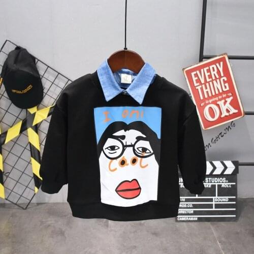 Boys Clothes T-shirt Kids long Sleeve T Shirt Top Boy Clothing Cotton boys Lapel T-shirt Baby Girl Autumn Shirt 2-6years