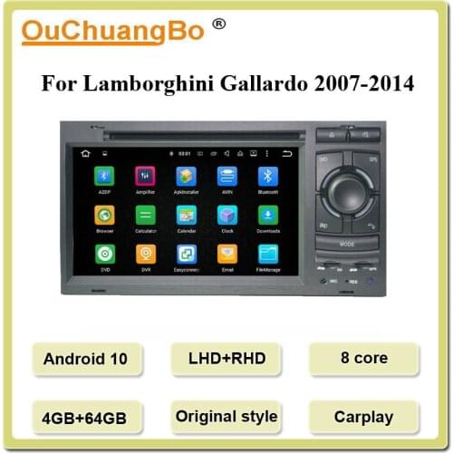 Ouchuangbo car GPS head units audio player for Lamborghini gallardo 2009-2011 support DVD 8 core 4+64 android 10 original style
