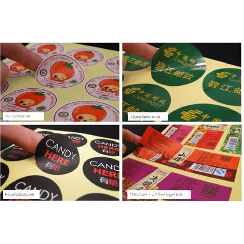 Custom design gloss adhesive paper label common packaging stickers printing