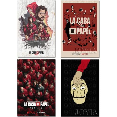 Money Heist Poster La casa de papel Silk Prints 2020 Spanish TV Season 4 Wall Picture Home Decor House of Paper Canvas Art
