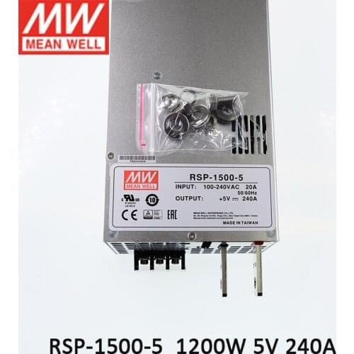RSP-1500-5 MEAN WELL Switching Power Supply 110V/220V AC to 5V DC 240A 1200W Transformer programmable power supply in parallel