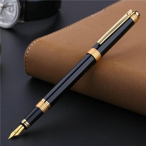 Picasso 909 Fountain Pen Black Pen Gold Clip Office Fountain Pens Writing Supplies 0.5mm valentines /Christmas gift