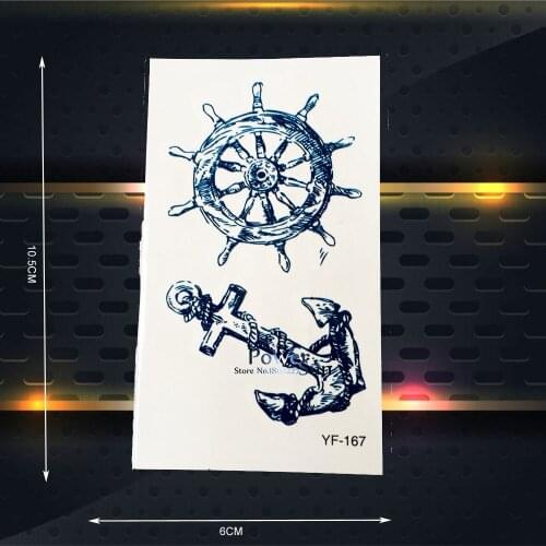 Old version Anchor and Rudder Tattoo Stickers Body Art Arm Fake Flash Tattoo Stickers PYF-167 Waterproof Temporary Tattoo