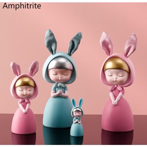 Nodic girl figurines Fairy garden Miniatures resin ornaments creative home decoration accessories Birthday gift room decor