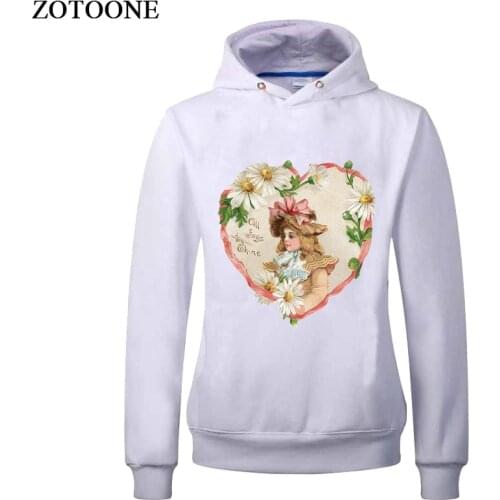 ZOTOONE Heat Transfers For Clothes Flower Angel Patch DIY T-shirt Iron On Transfer Letters Patch Heat Press Applique Decoration
