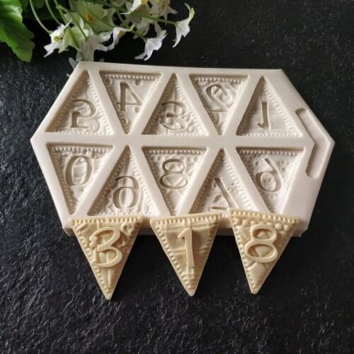Triangle With Numbers Silicone Fondant Cake Decoration Mold Candy Chocolate Making Tools