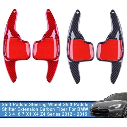 2PCS Shift Paddle Steering Wheel Shift Paddle Shifter Extension Carbon Fiber For BMW 2 3 4 6 7 X1 X4 Z4 Series 2012 - 2016
