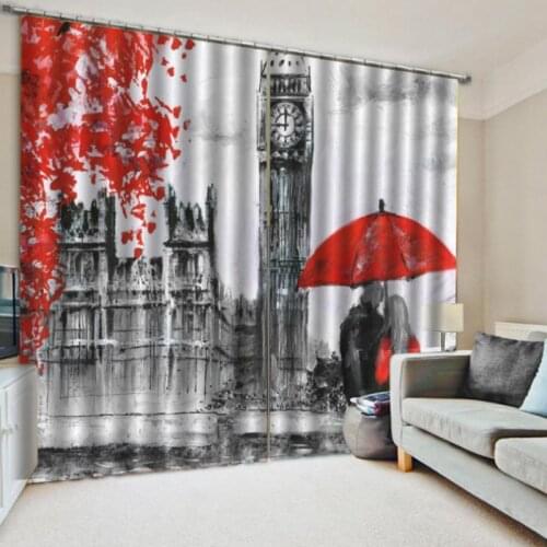 3D Tower Oil Painting Unicorn Windows Curtains Thicken Thin Living Room Bedroom Decorative Kitchen Curtains Treatment Dropship