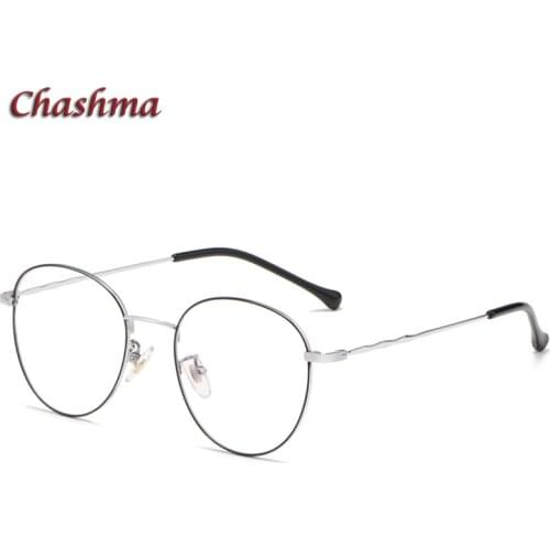 Chashma Women Vintage Eyewear Round Men Titanium Prescription Optical Frame Fashion Retro Glasses