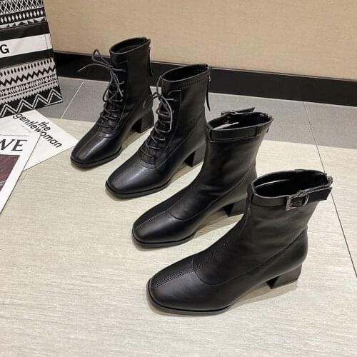 New autumn and winter Martin boots high heel women boots short boots women trendy zipper boots short boots X648