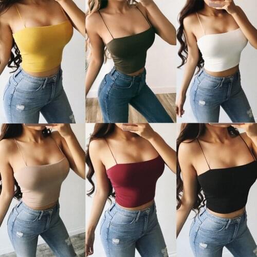 2020 Women Crop Top Sexy Off-shoulder Tube Crop Tops Strapless Bra Tank Tops Vests Camis Ladies T-shirt Solid Color Tee Shirt