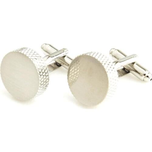 10pairs/lot Classic Silver Round Cufflinks Plain Brushed Finish Cuff Links Simple Fashion Style Cuff Button Mens Jewelry