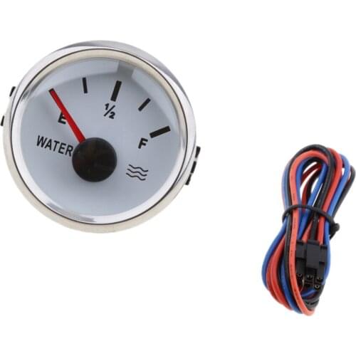 2" 52mm 100% Waterproof Protection Water Level Gauge for Boat White & Black