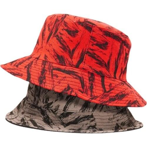 2021 Summer Cotton Print Bucket Hat Men Women Two Side Outdoor Panama Fisherman Hat Bob Girl Travel Fishing Cap