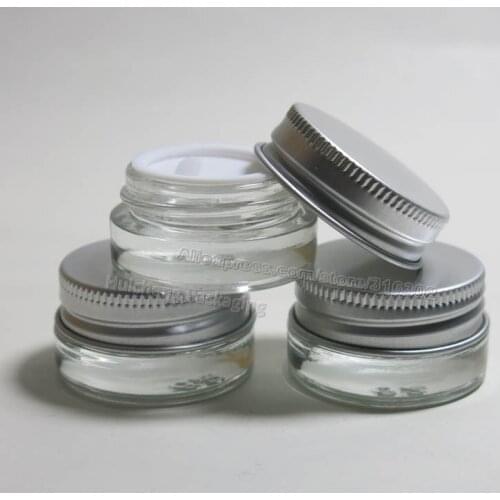24 x 5g Traval Mini Small glass cream make up jar with aluminum lids cosmetic container cosmetic packaging glass jar