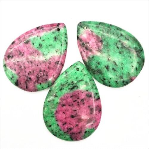 3pcs nature epidote stone pendants semi precious stone for necklace pendants diy natural loose beads pendants free shipping