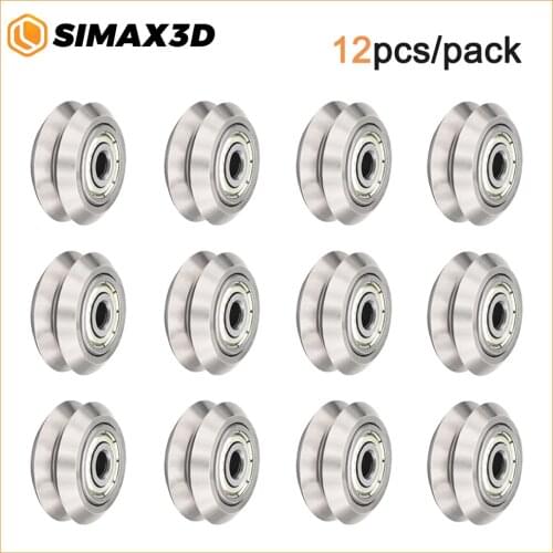 SIMAX3D 3D Printer Openbuilds Stainless Steel V-Type Wheel 625ZZ Bearing Pulley Metal Double V Pulley Gear Aluminum Extrusion
