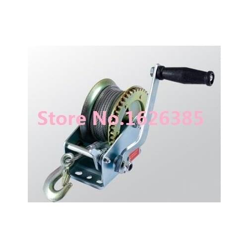 600lb--800lbX10M Boat windlass truck auto manual winch with wire rope and hook, hand puller tire repair tool