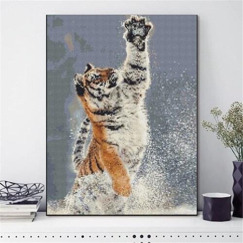 Tiger 100% Full Diamond Painting Cartoon Painting Embroidery Animal Diamond art Picture full Rhinestone Home Decoration Painting