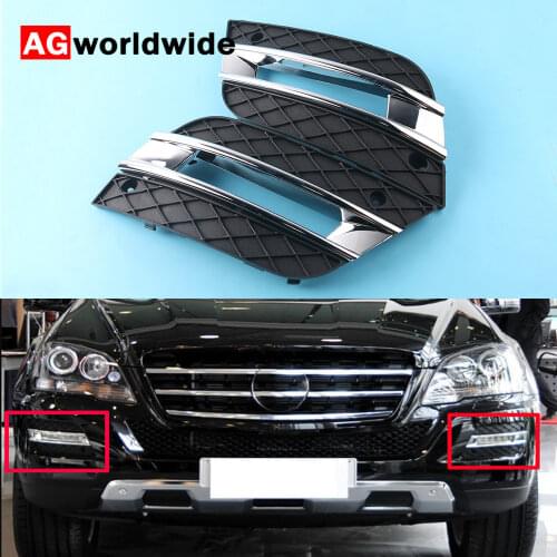 DRL Light Lamp Cover Front Bumper Grille For Mercedes-Benz ML350 ML450 2009 2010 2011 1648801924 1648802024