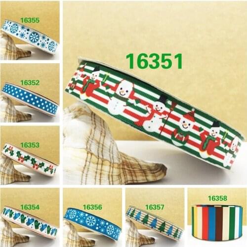 Free shipping 2017 new arrival ribbons Hair Accessories ribbon 10 yards christmas printed grosgrain ribbons 16354