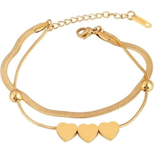 Stainless Steel Bracelet Double Bracelet Heart Shaped Bracelet Stars Bracelet For Women Female Charm Bracelets For Women Gift