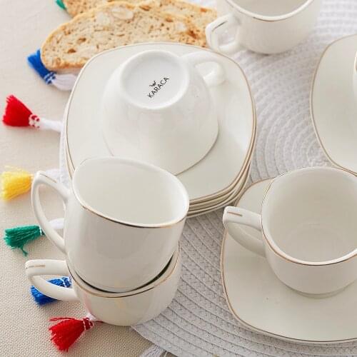 Turkish Coffee Cups Set Of 6 Gold Nespresso Coffee 6 Cups 6 Plates Arab Coffee Set