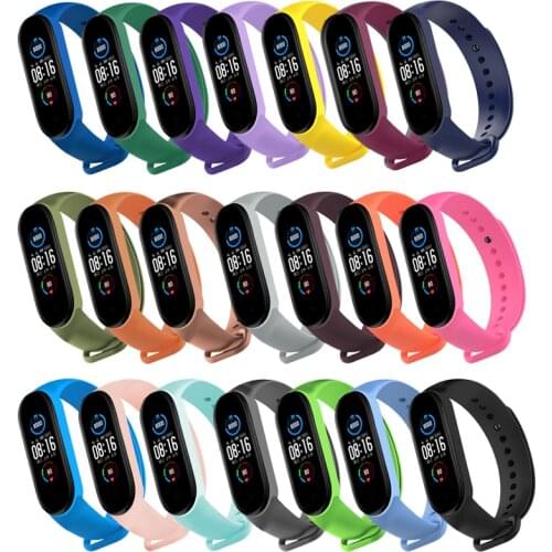 Colors Bracelet for Xiaomi Mi Band 5 6 Sport Smart Watch Silicone Wrist Strap For Xiaomi Mi band6 mi5 Mi6 Replacement TPU Strap