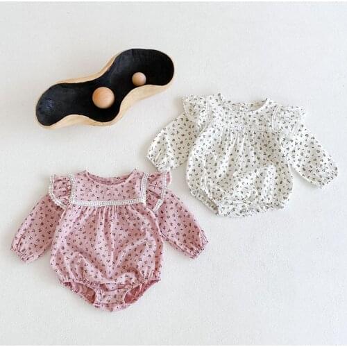 Spring Autumn Kids Baby Girl Long Sleeve Floral Print Rompers Newborn Infant Baby Girl Rompers Baby Girl Clothes Rompers