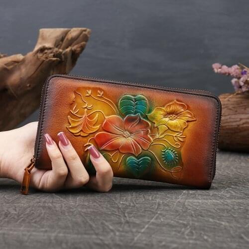 MODITIN Embossed Wallets Pretty Card Holder Long Leather Purse for Women Men New Arrivals