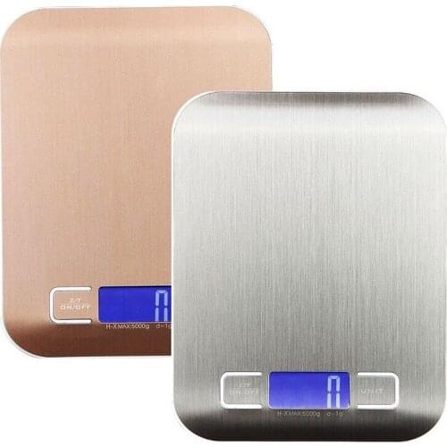 Hot Sale 5 Kg Digital Kitchen Scale LED Display Electronic Weight Scales Libra Gold Stainless Steel Food Cooking Measure Tools