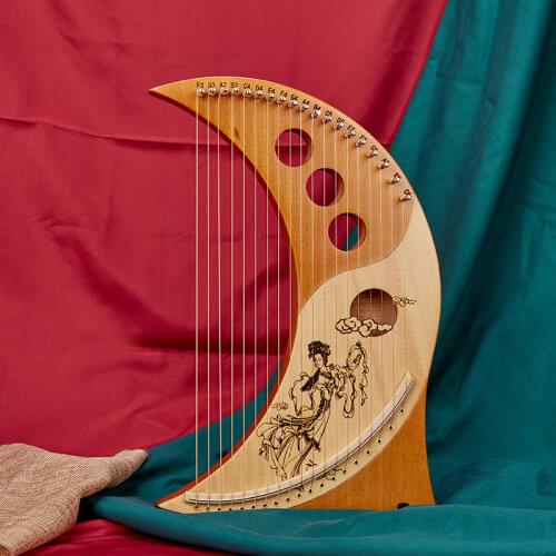 Kit Small Instrument Harp Music Lyre Veneer Wood Solid Wood Mahogany Frends Dulcimer Notes Lira Strumento Music Tools HX50SQ