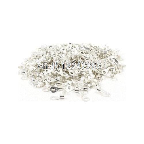 1000 Pcs 4mm Stud Copper Lug Cable Connector Non-insulated Ring Terminal