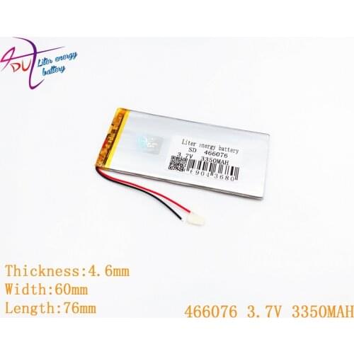 Liter energy battery 466076 456075 3.7V 3350MAH Lithium polymer Battery With Protection Board For MP3 MP4 GPS Digital Products