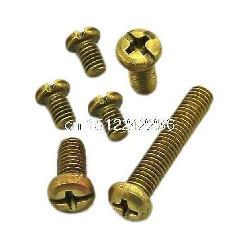 Lot100 Metric M2*8mm Brass Cross Recessed Pan Head Screws