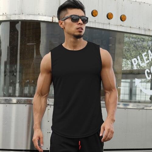Mens Sport Tops Running Vest Gym Training Fitness Vest Workout Basketball Sleeveless Muscle Tanks Quick-dry Vest