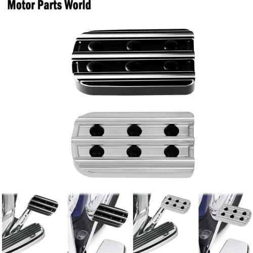 Motorcycle Brake Pedal Pad Cover Black/Chrome For Harley Touring Electra Glide Softail Fat Boy FLSTF Dyna FLTR FLHR FLHT Trike