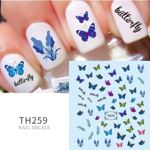 Butterfly Nails Art Manicure Back Glue Decal Decorations Design Nail Sticker For Nails Tips Beauty