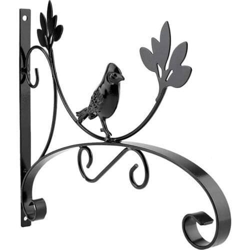 Wall Hanging Non-folding Rack Metal Flower Basket Hanger Plant Iron Hook Shelf Garden Balcony Decor
