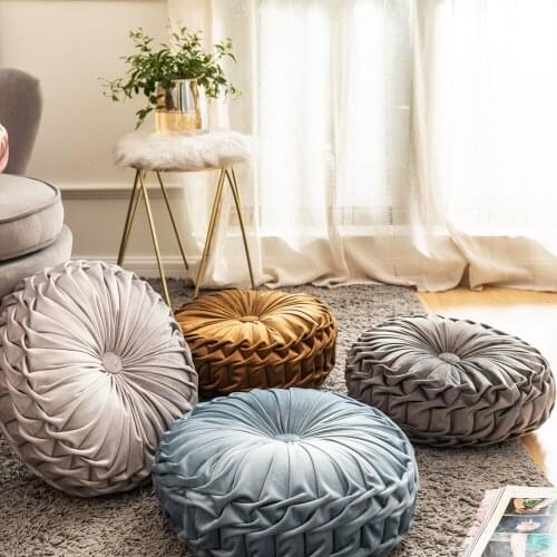 Noridc Home Seat Cushion Handmade Dutch Fleece Round Home Decor Pillows Solid Color Diameter 40cm Living Room Bed Pillow T654