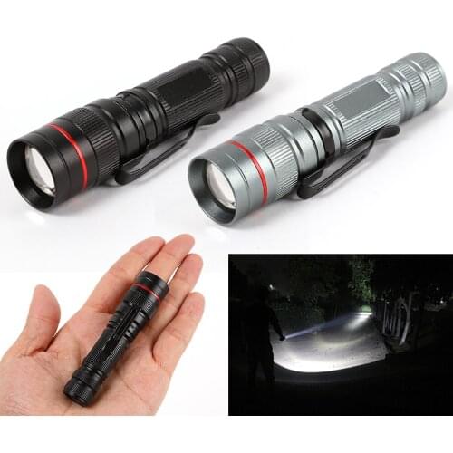 2019 New Silver/Black Fashion New Mini XPE-3505 3 Mode White Light Stretchable Flashlight