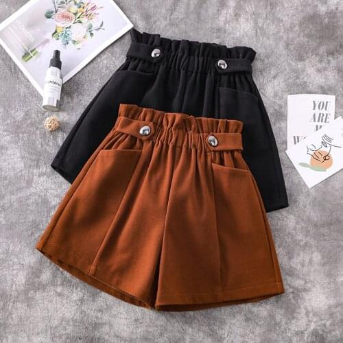2021 New Autumn And Winter Plus Size High Waist Woolen Shorts Womens Outer Wear Loose Casual Wild Wide-Leg Boots Shorts M139